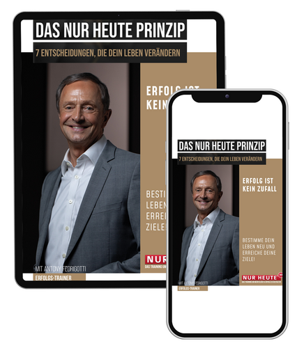 Das eBook „Das NUR HEUTE Prinzip“ auf Tablet und Telefon
